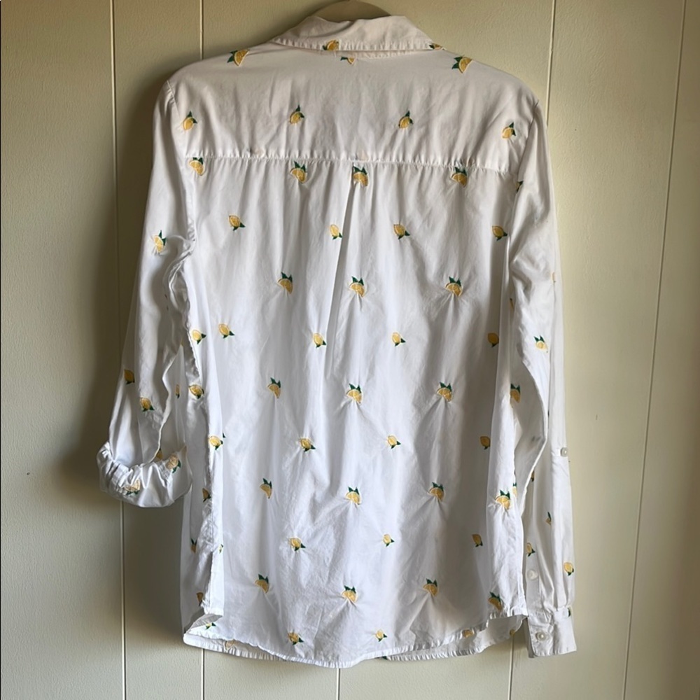 Kim Rogers Women’s Button Down Novelty Print Lemon Citrus Cotton Shirt Sz L - Picture 9 of 11